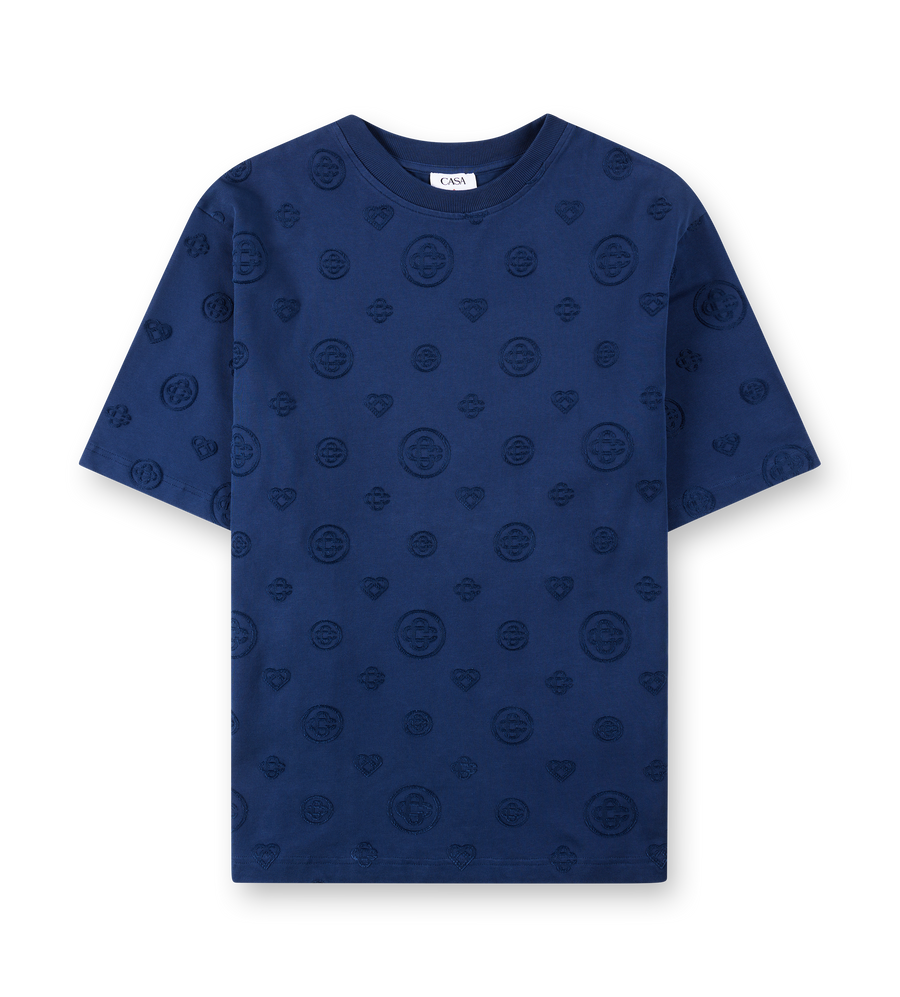 Casablanca Appliqué Monogram Oversized T-Shirt in Navy