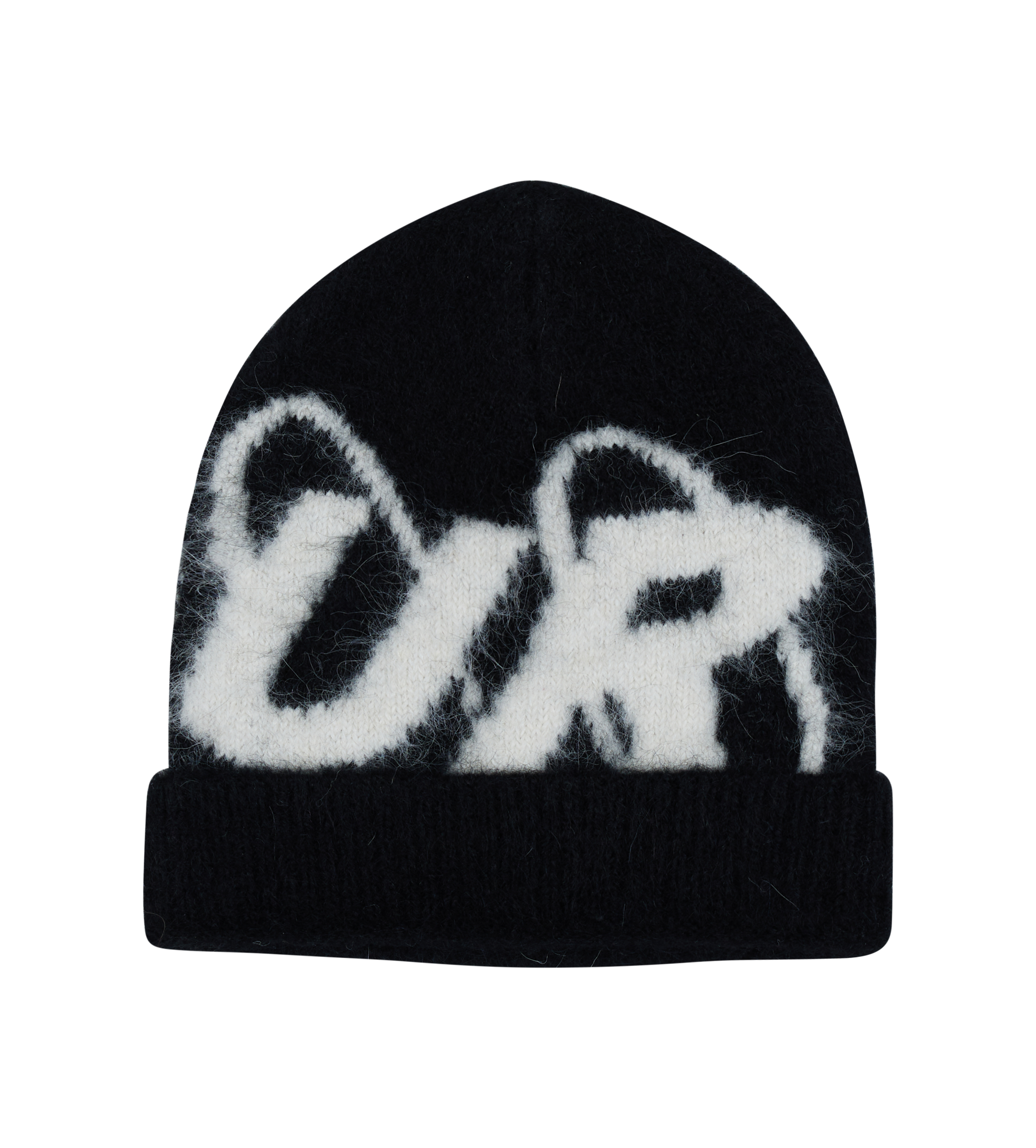 Big Circles Fluffy Beanie Black