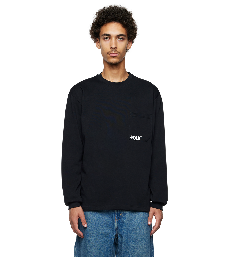 Logo Long Sleeve Pocket T-shirt Black