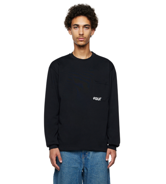 Logo Long Sleeve Pocket T-shirt Black – FOUR Amsterdam
