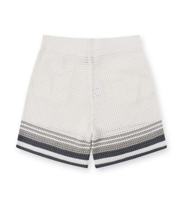 Casablanca Tennis Crochet Shorts in White/Grey