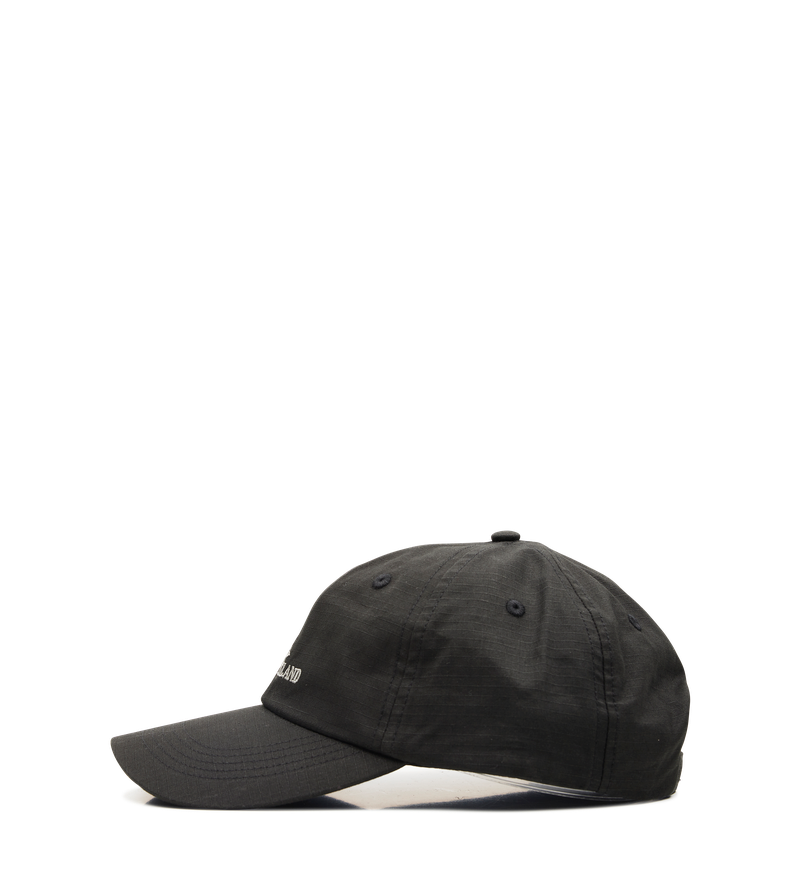 Stone Island-logo geborduurde ripstop-pet in zwart
