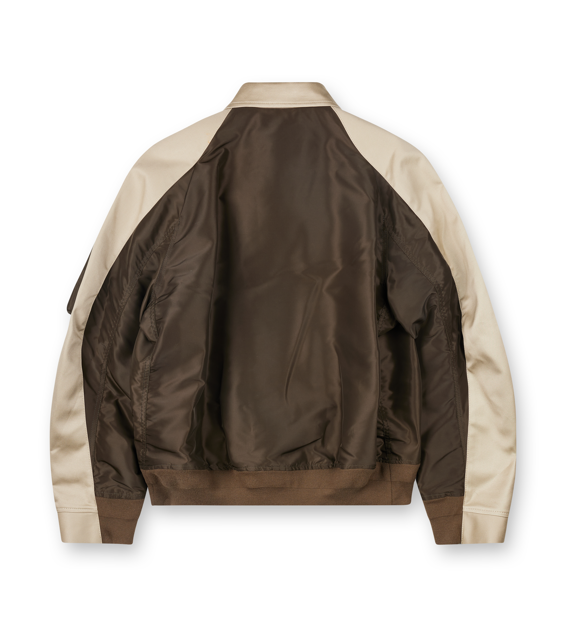 Sacai Cotton Chino x Nylon Twill Blouson in Beige / Dark Khaki