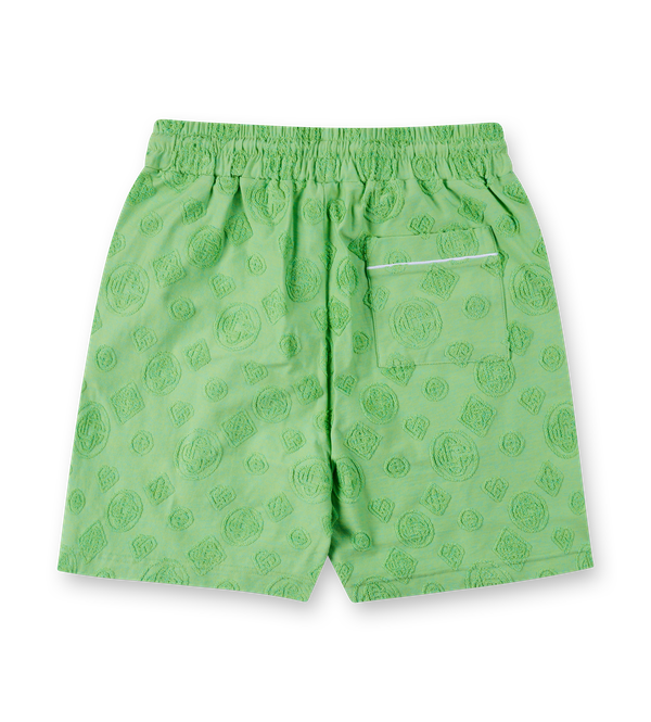 Casablanca Towelling Monogram Shorts in Green