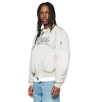 Script Bomber Jacket Sand