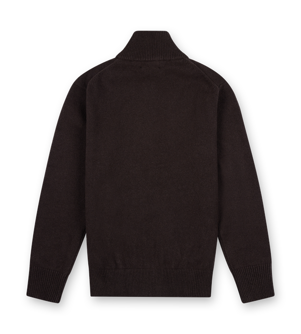 Knitted Zip Up Brown