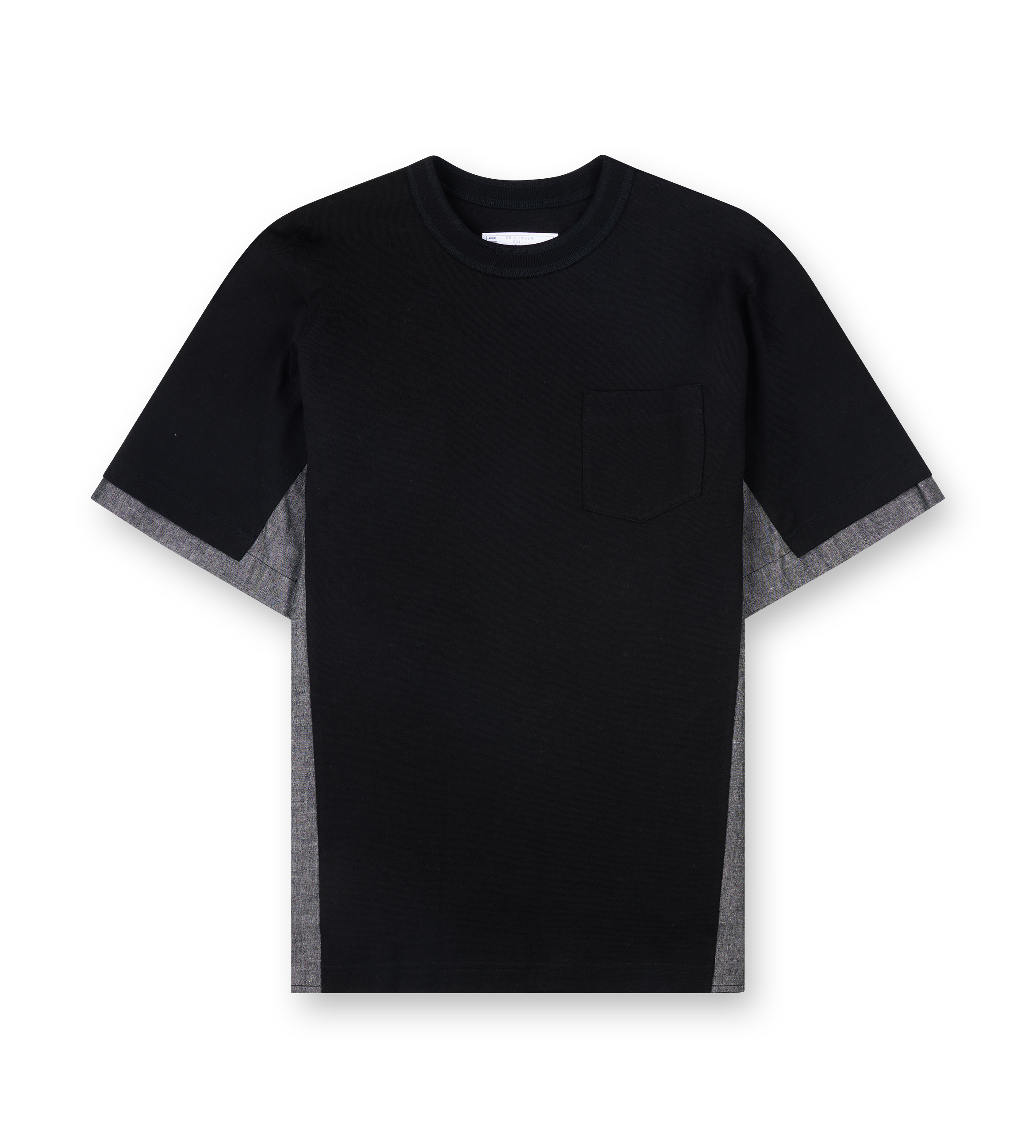 Sacai Lightweight Denim and Cotton Jersey T-Shirt in Black