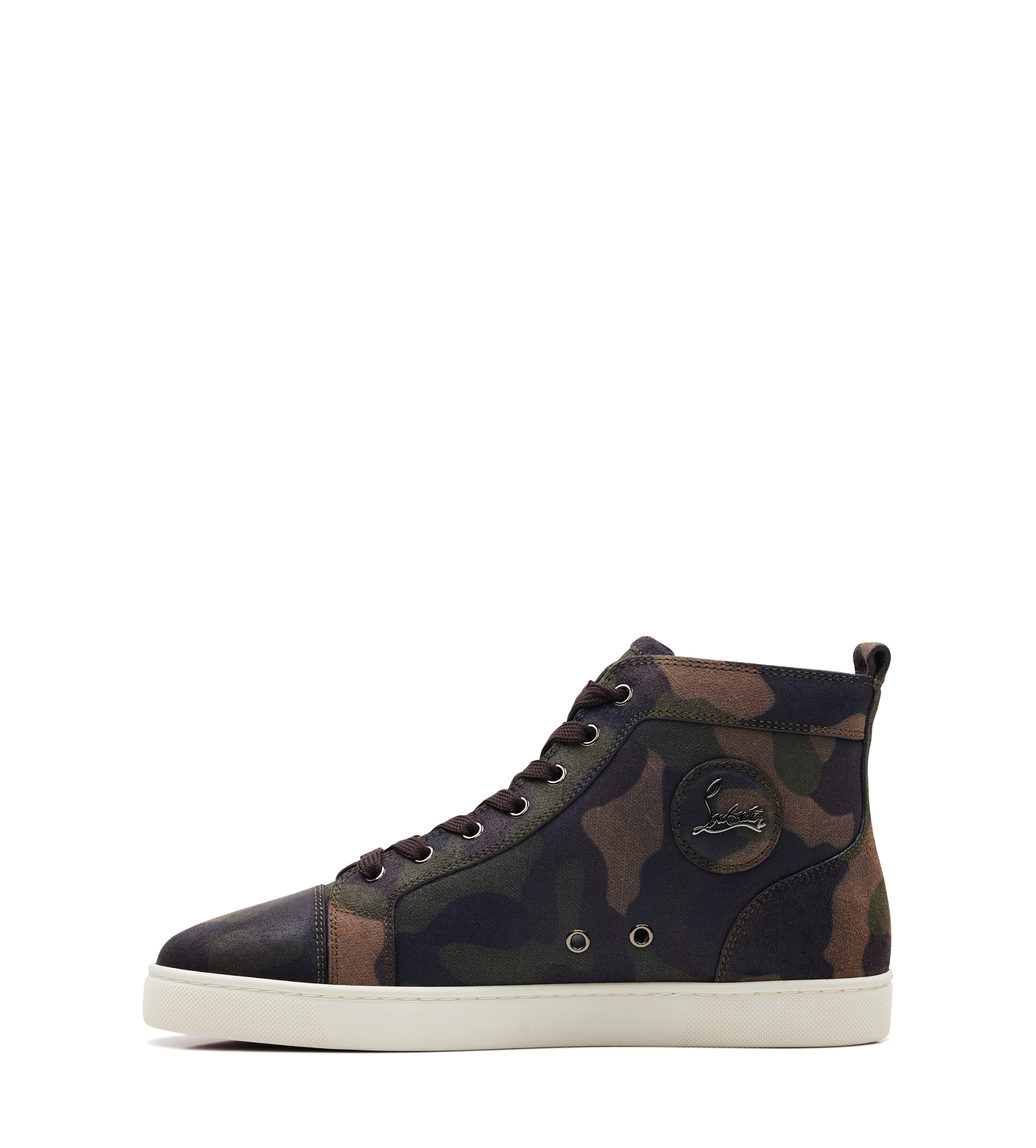 Christian Louboutin Louis High-Top Sneakers in Camouflage/Café Green