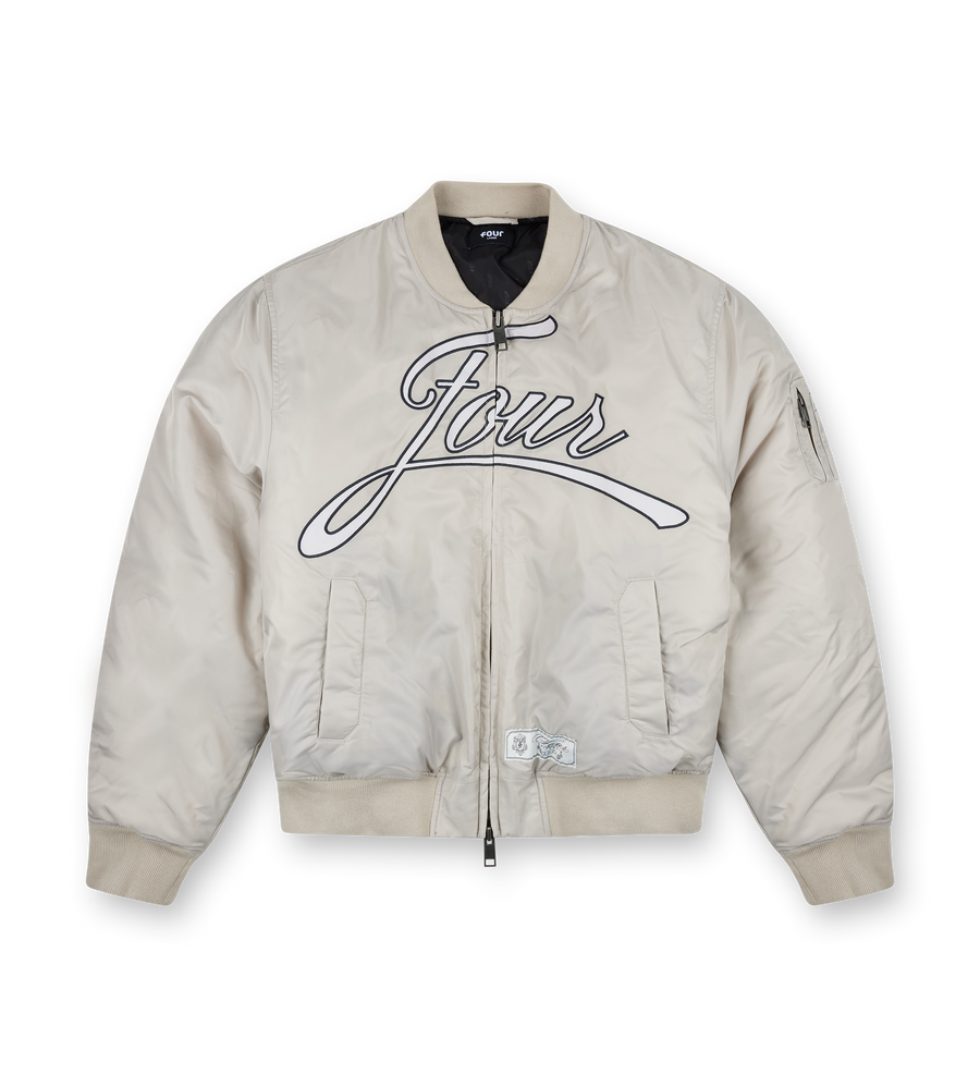 Script Bomber Jacket Sand