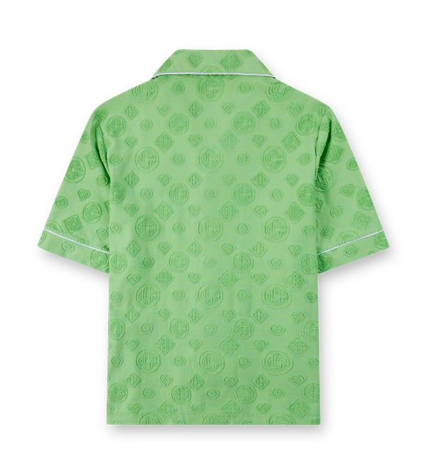Casablanca Towelling Monogram Short Sleeve Shirt in Green