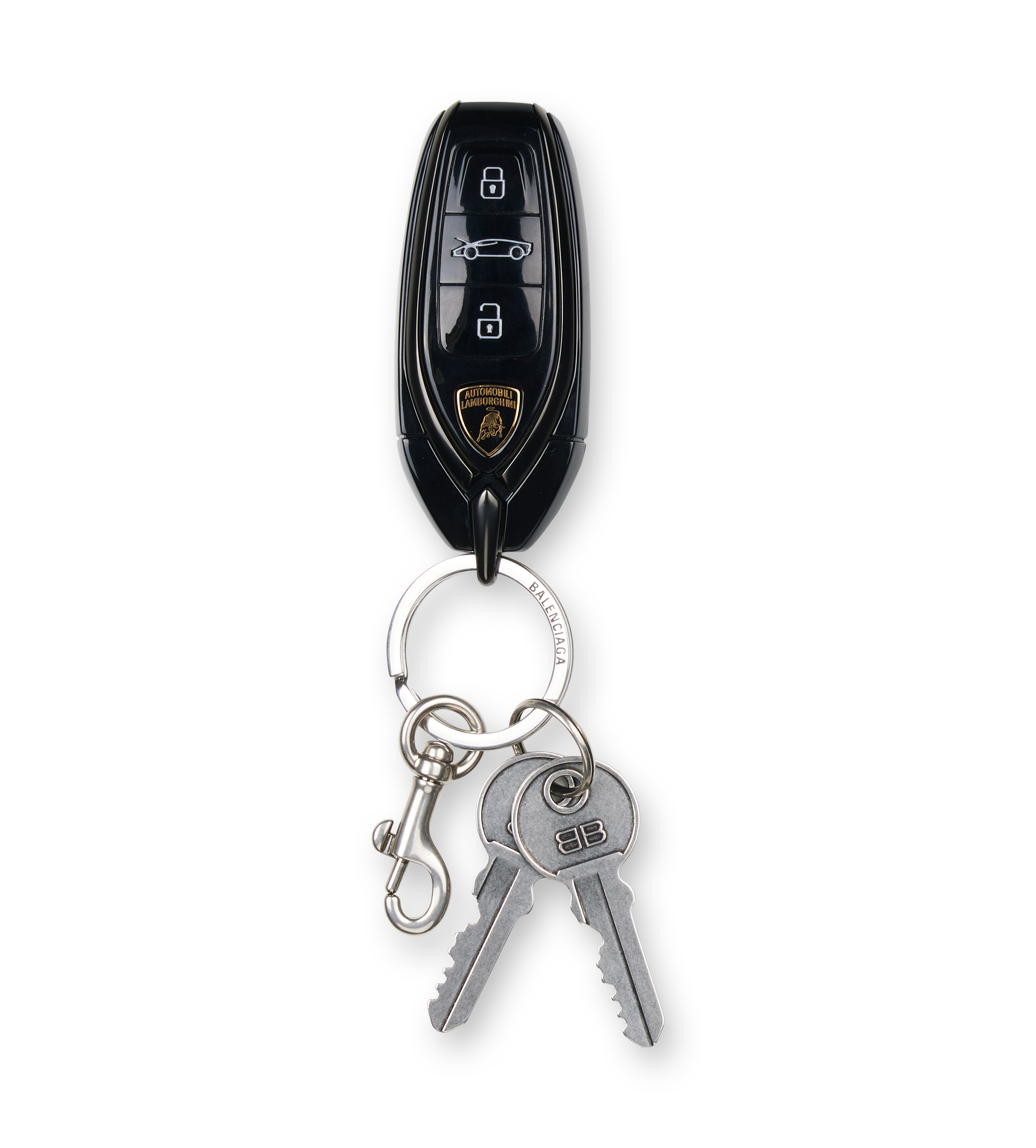 Balenciaga x Automobili Lamborghini Car Key Charm in Silver/Black