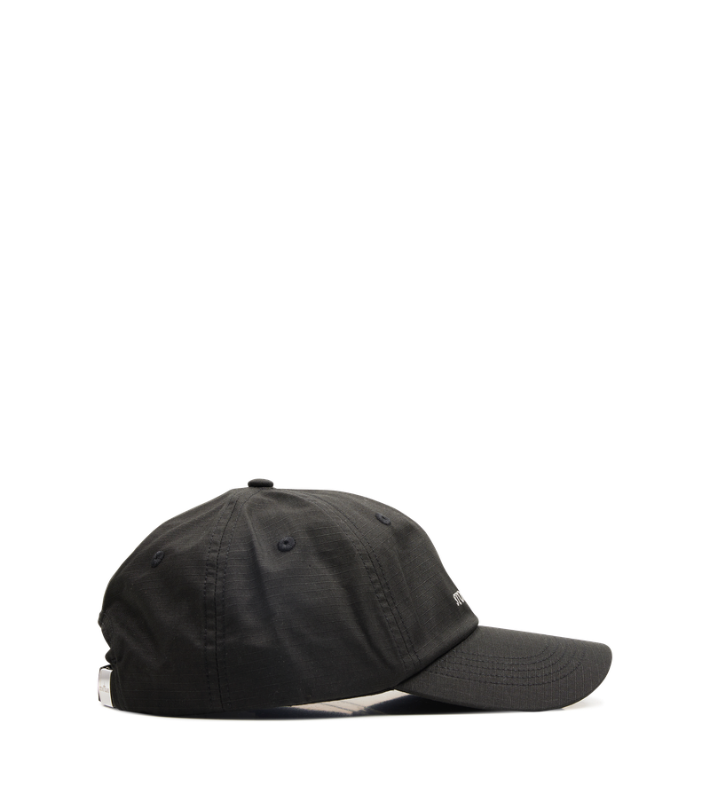 Stone Island-logo geborduurde ripstop-pet in zwart