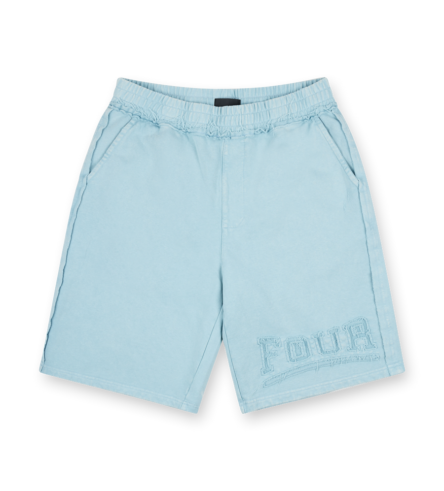 Destroyed Shorts Washed Aqua Gray
