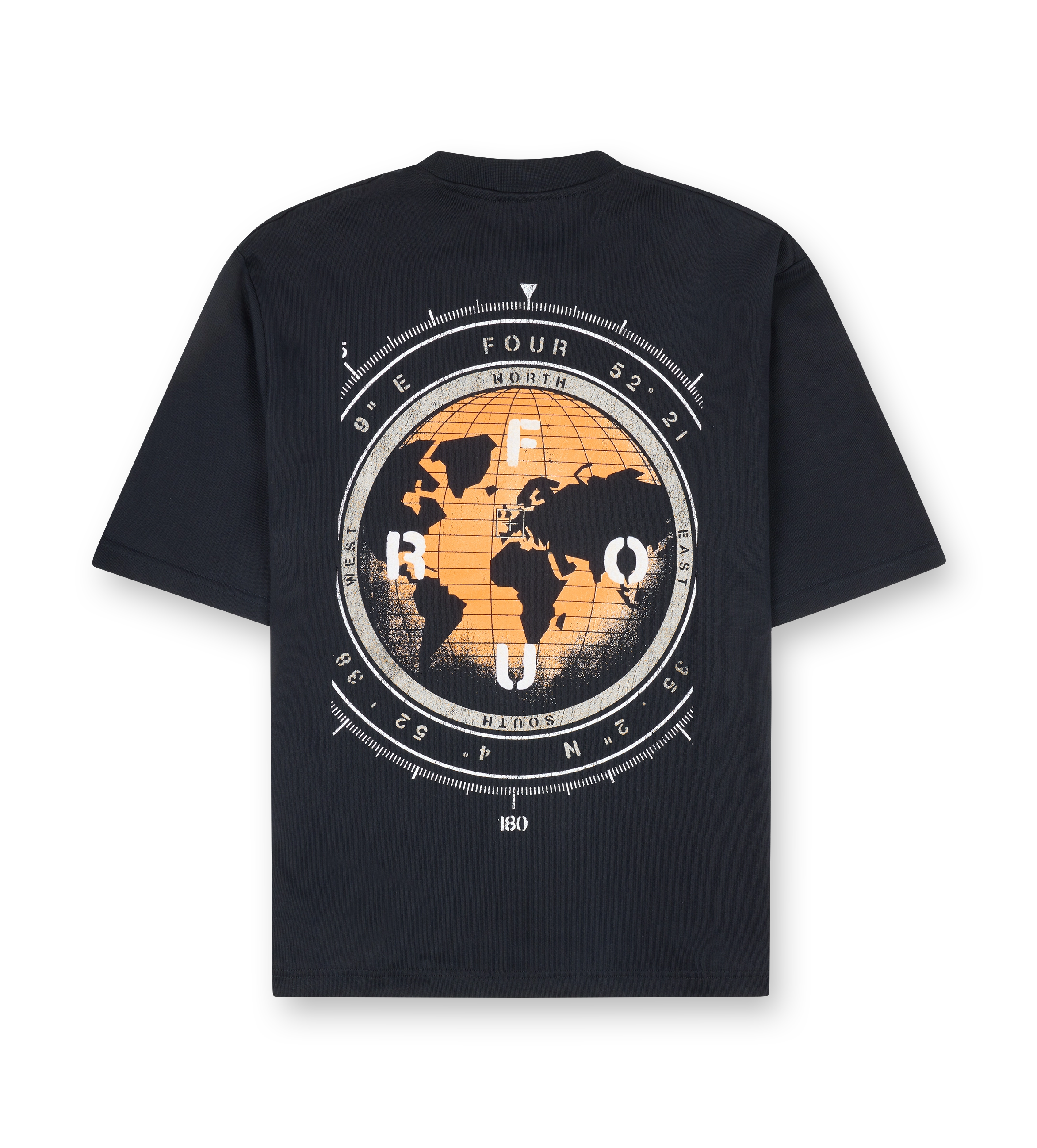 World Location Boxy T-shirt Zwart