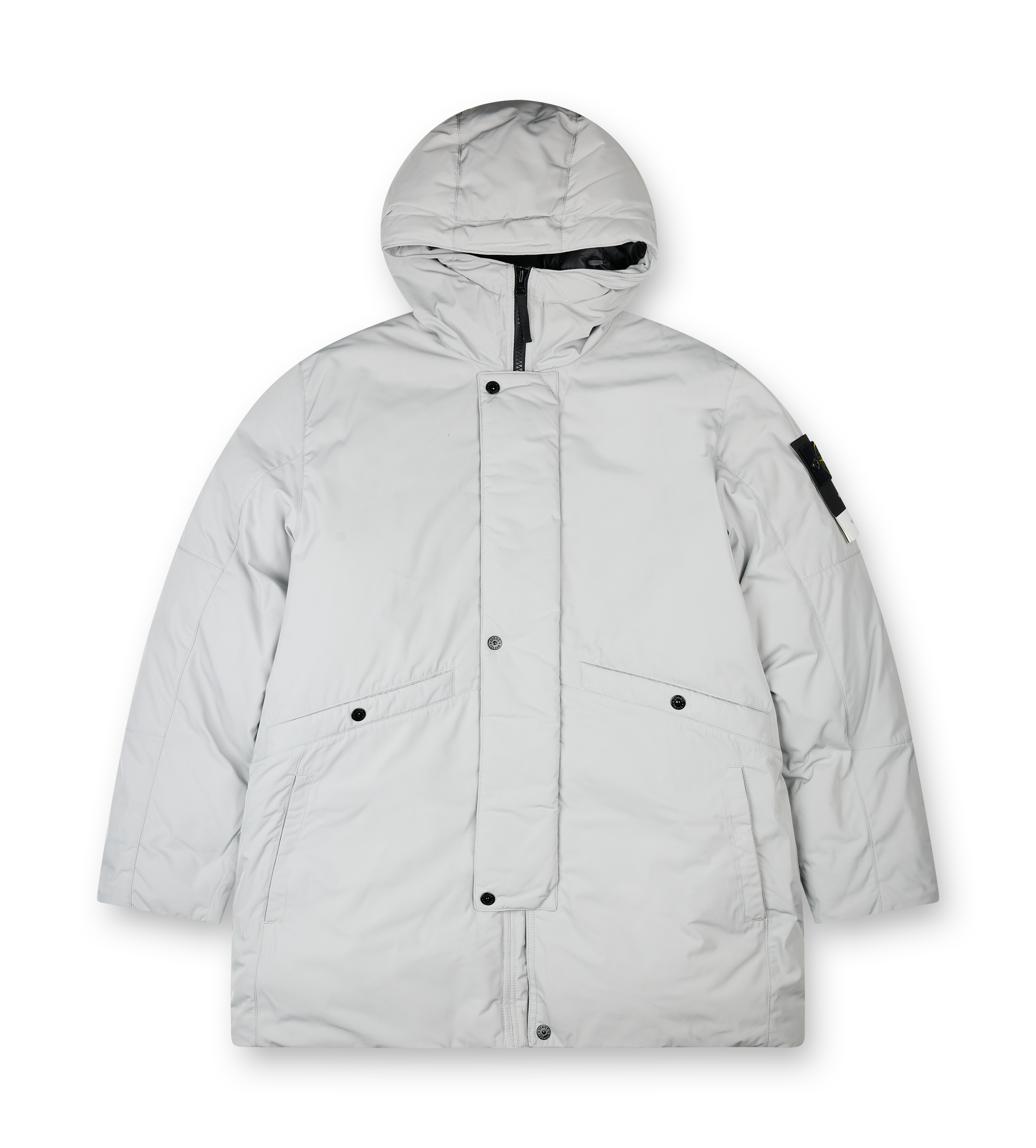 Stone Island Hooded down Parka in Pearl Grey