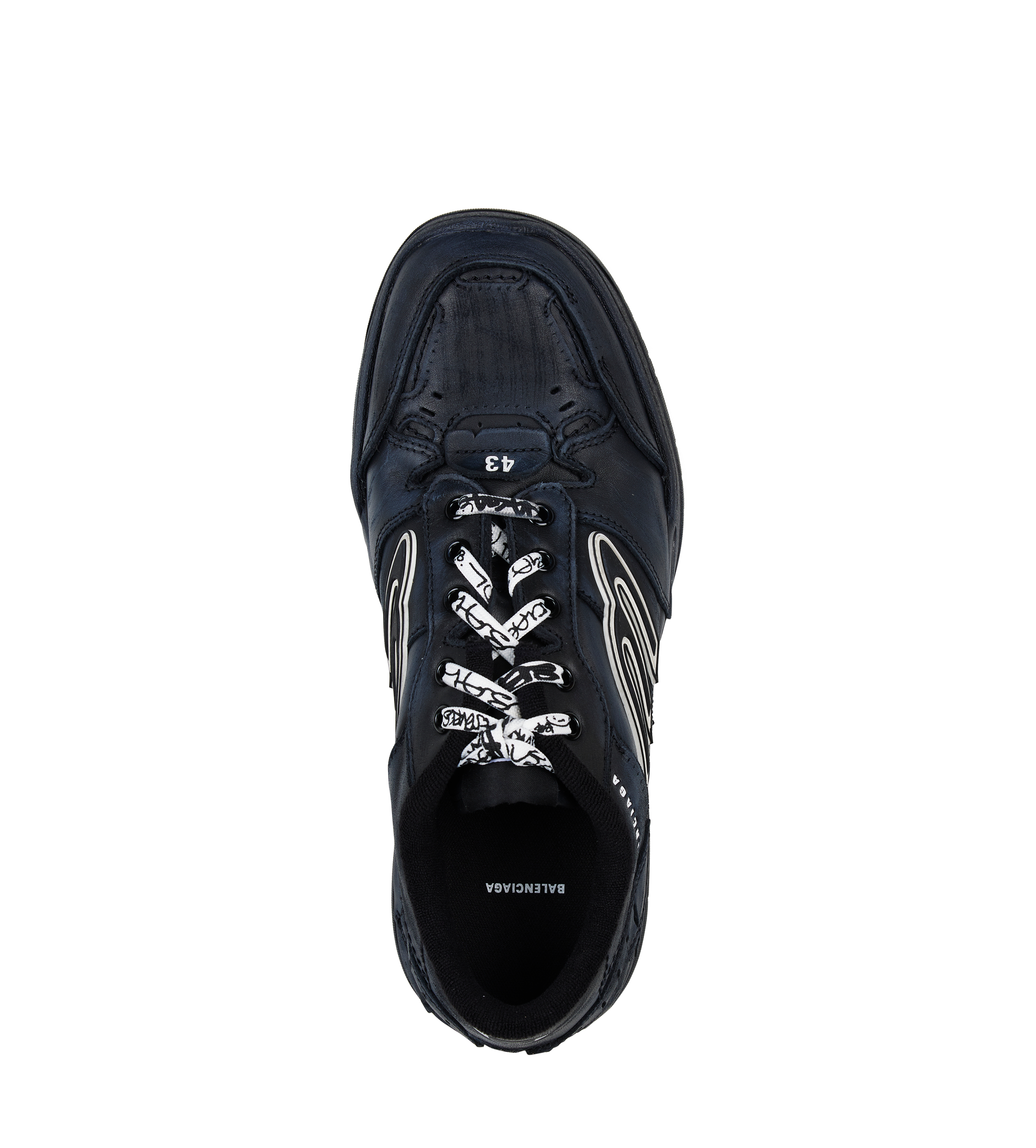 Balenciaga Men’s Hamptons Worn-Out Sneaker in Black