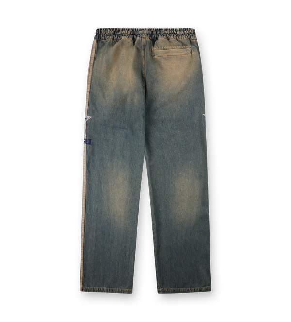 Amiri Sport Denim Track Pant in Worn Slate