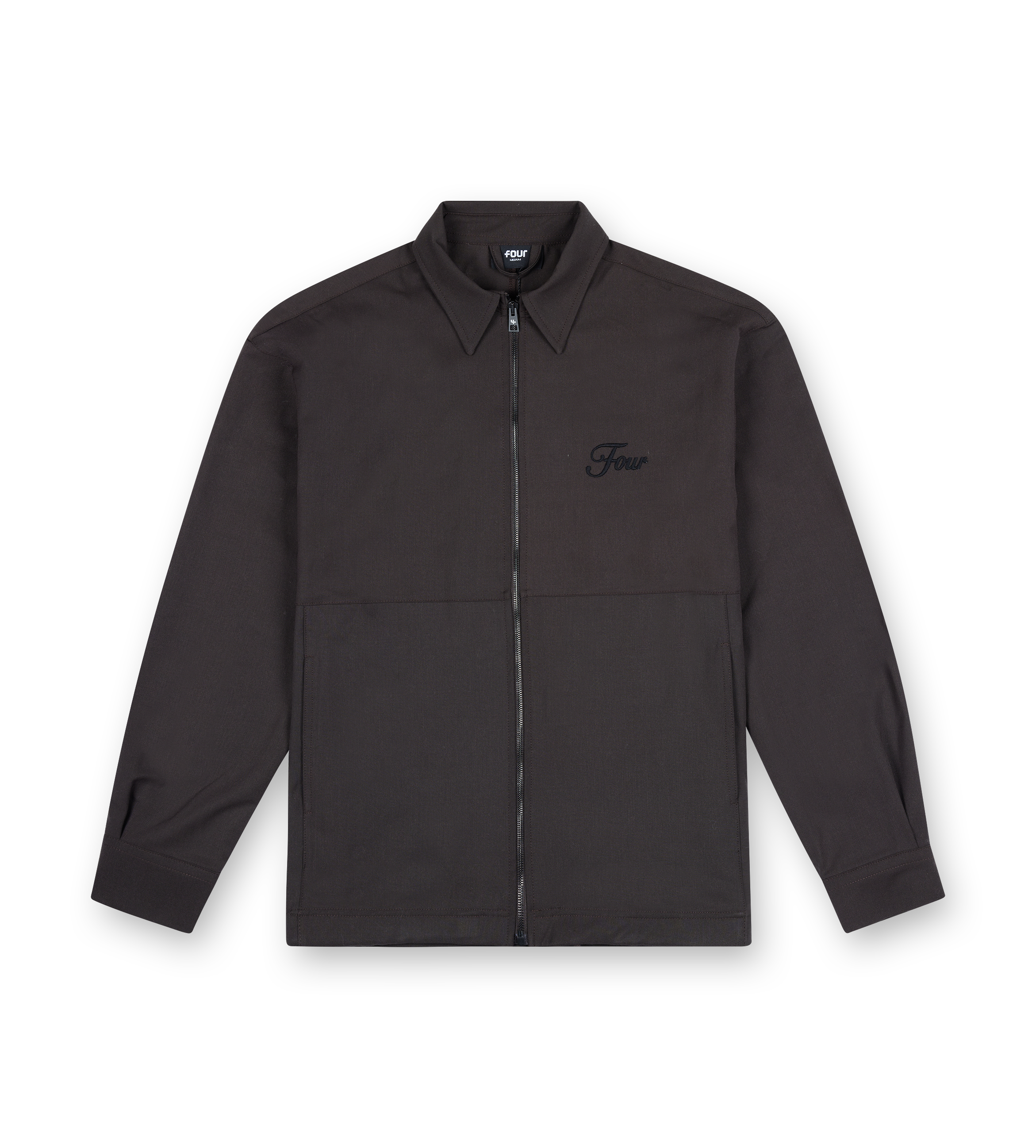 Script Wool Track Jacket Brown