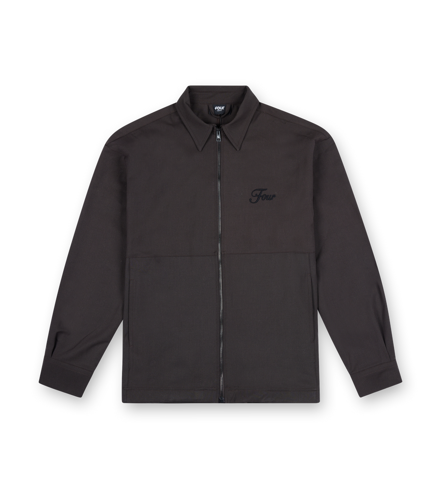 Script Wool Track Jacket Brown