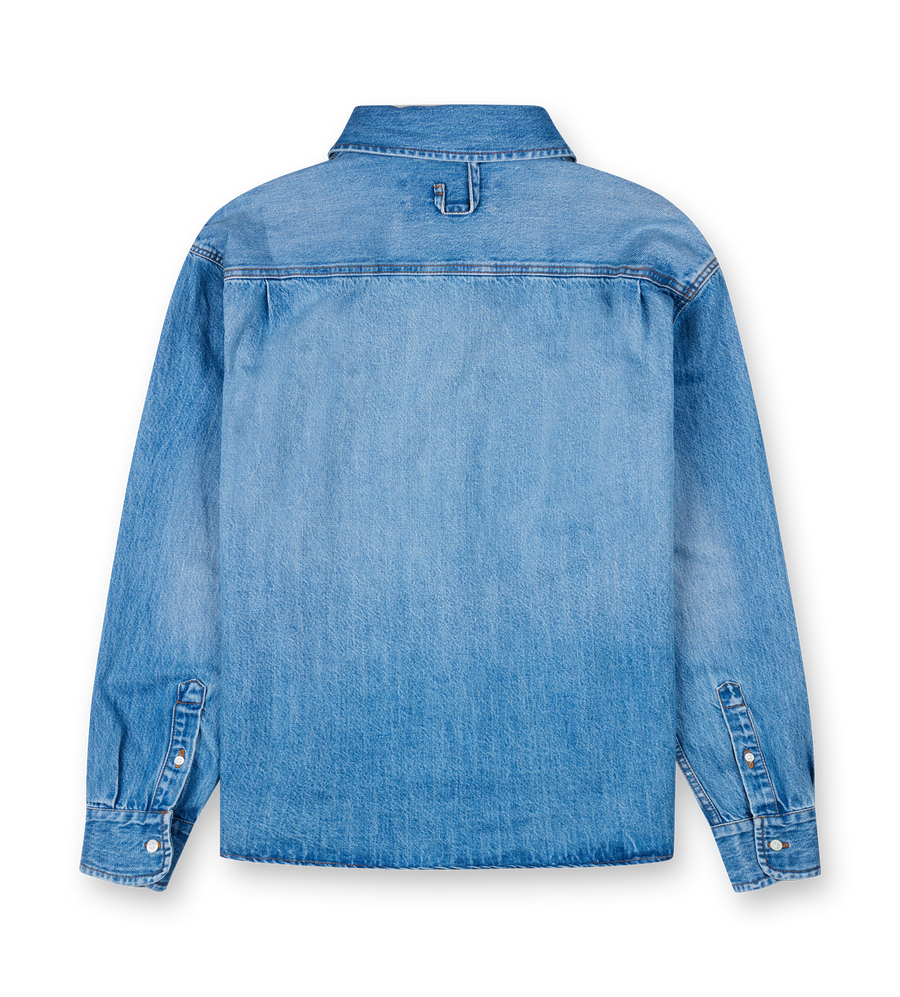 Jacquemus The Simon de-Nîmes Denim Shirt in Blue/Tabac