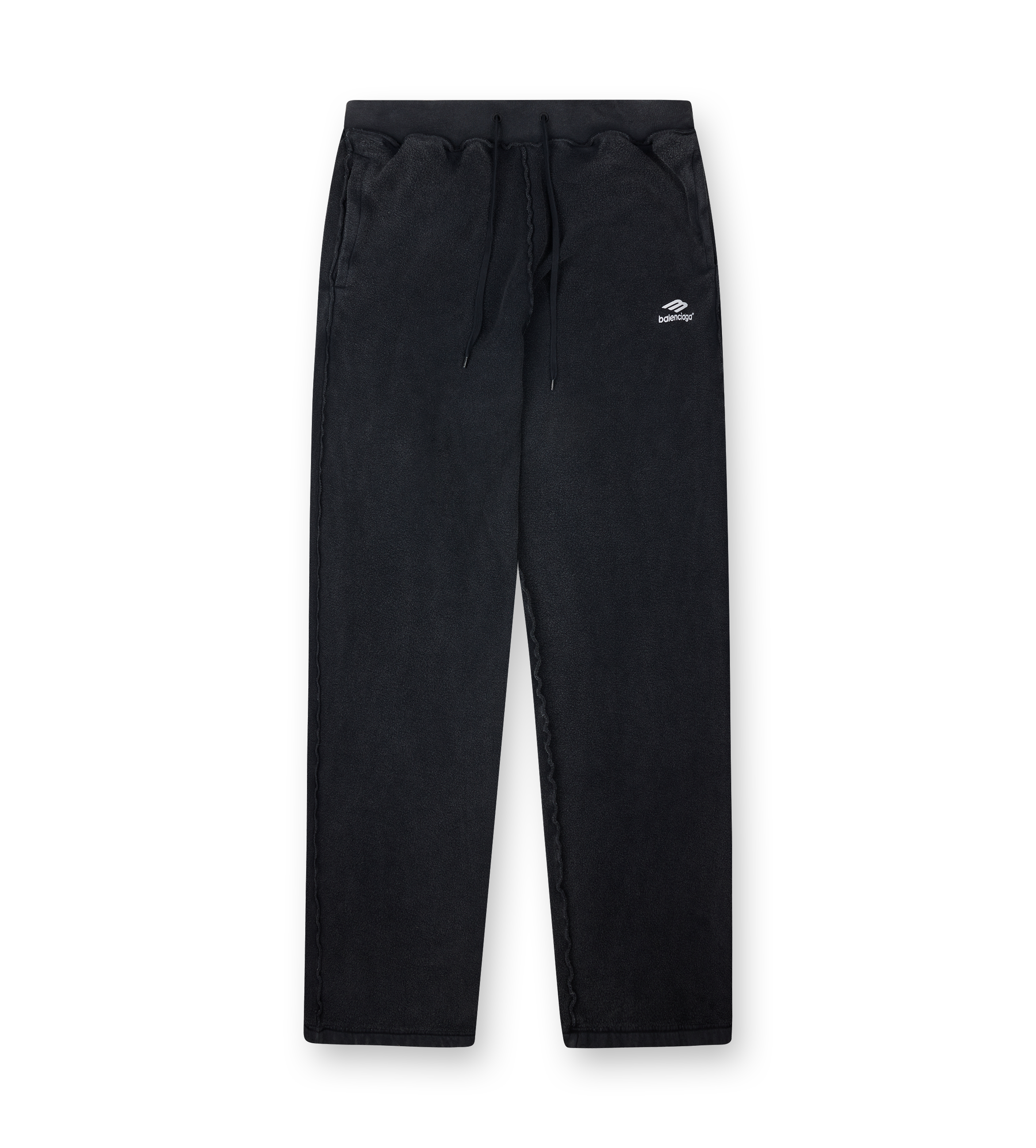 Balenciaga 3B Sports Icon Inside-Out Oversized Sweatpants in Faded Black