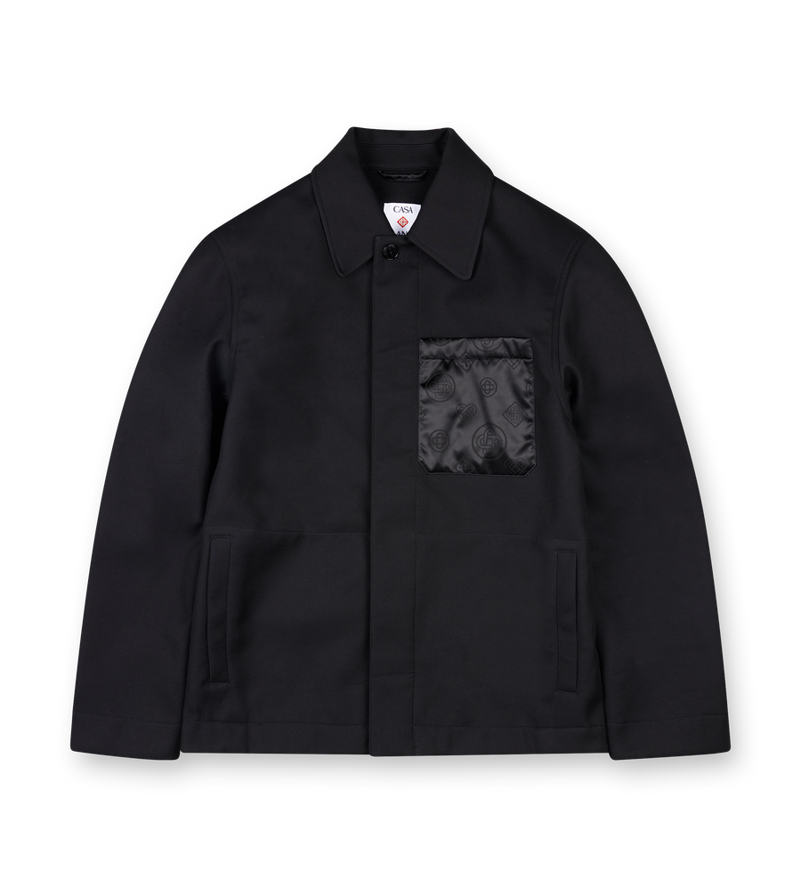 Wool Workwear Jacket in Black