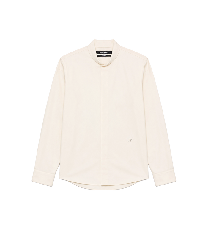 Embroidered Logo Shirt Cream White