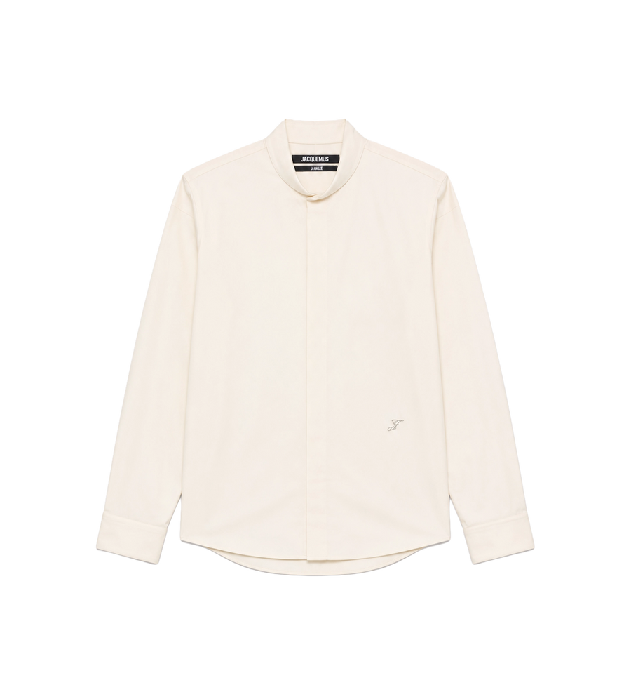 Embroidered Logo Shirt Cream White