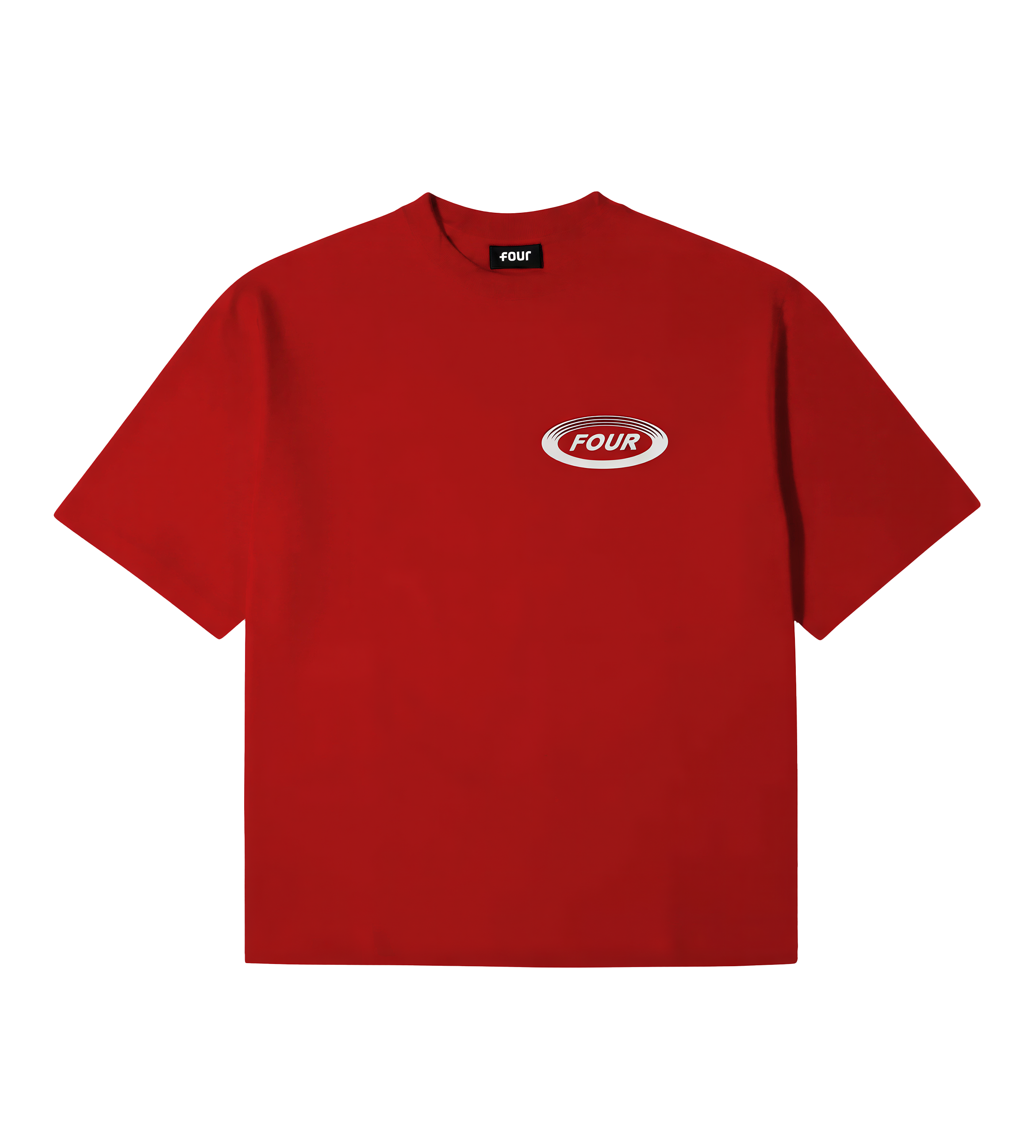 Reconstructed Circles Boxy T-shirt Savy Red