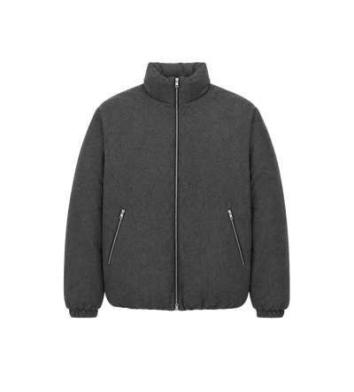 Zip-Up Down Jacket Grey
