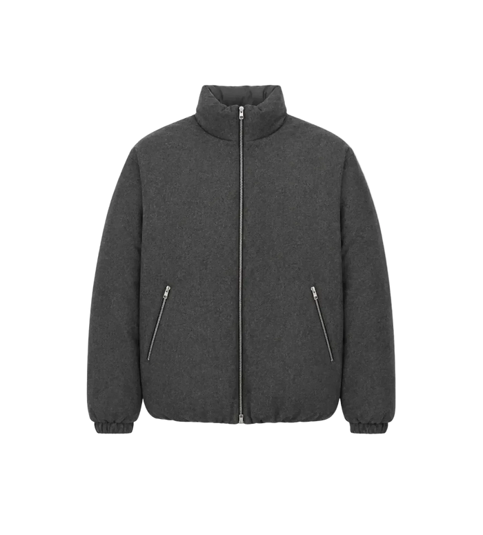 Zip-Up Down Jacket Grey