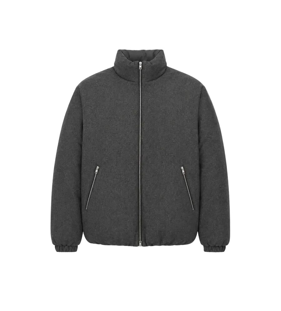 Zip-Up Down Jacket Grey