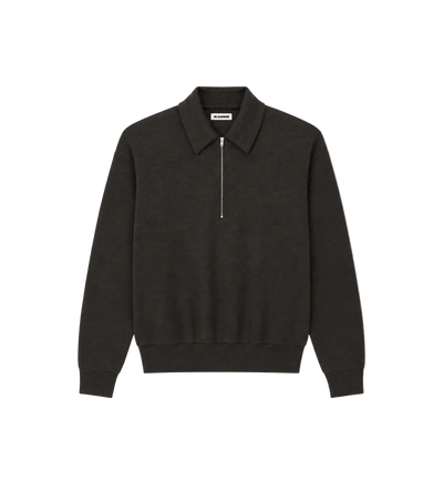 Cotton Blend Polo Sweatshirt