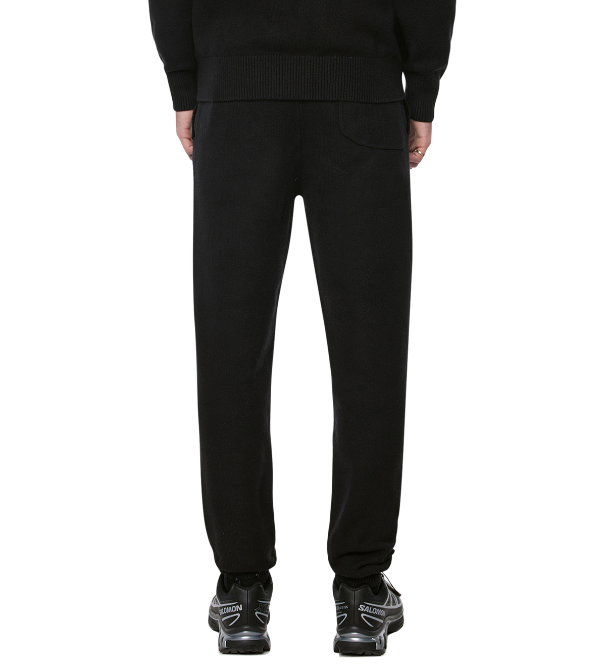 Knitted Pants Cuffed Black/ Dark Grey
