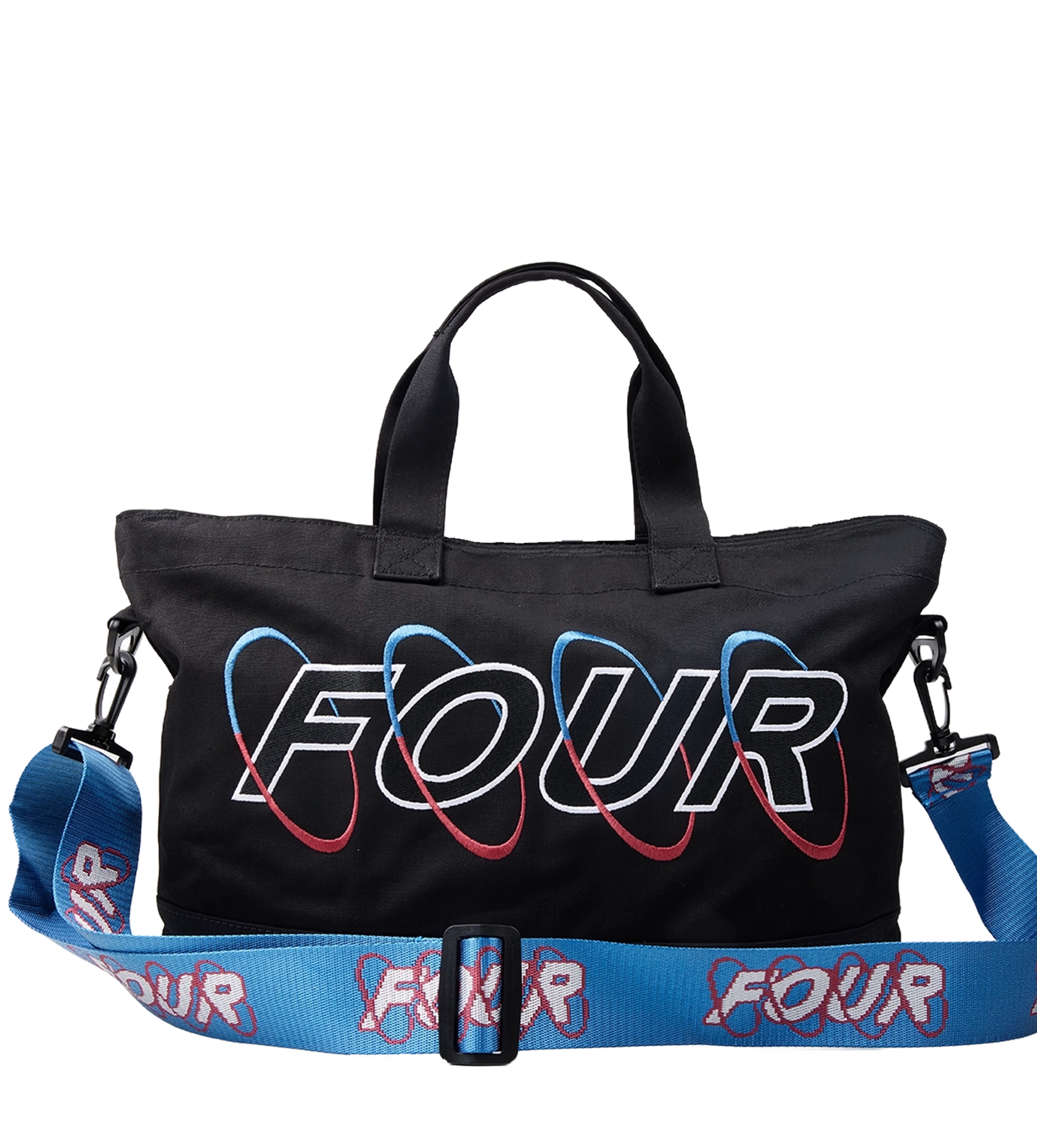 Circles Embroidery Shopper Lapis Blue