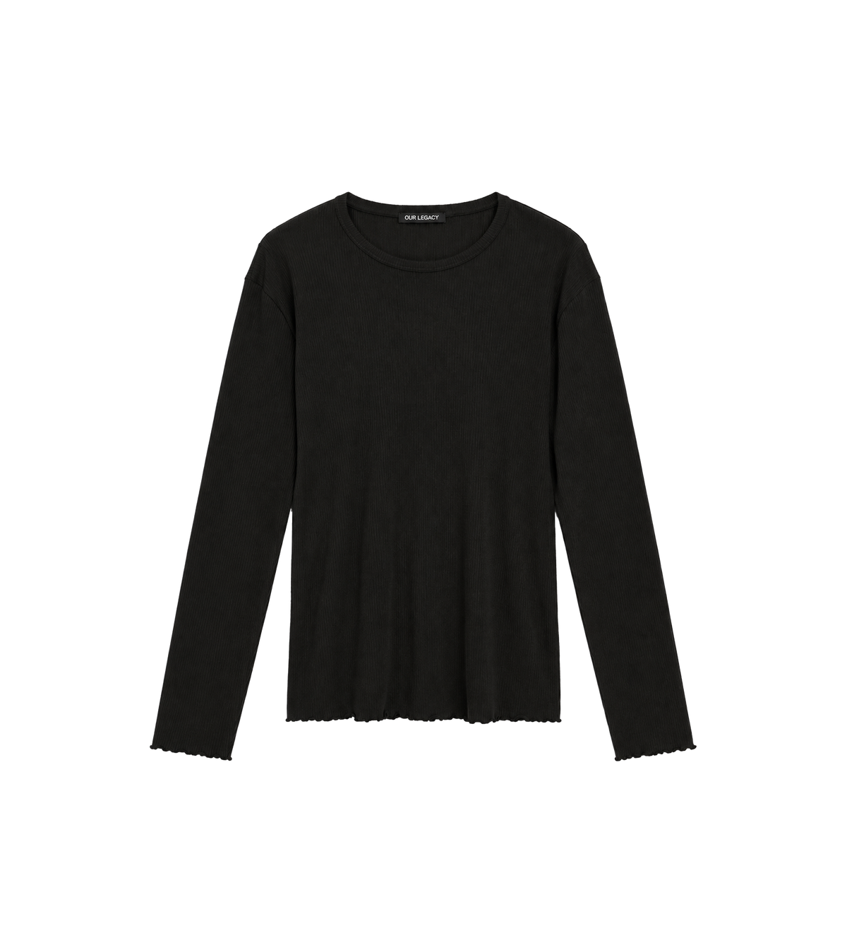 Elongated Longsleeve Ripple Rib Black