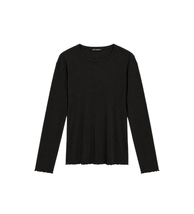 Elongated Longsleeve Ripple Rib Black