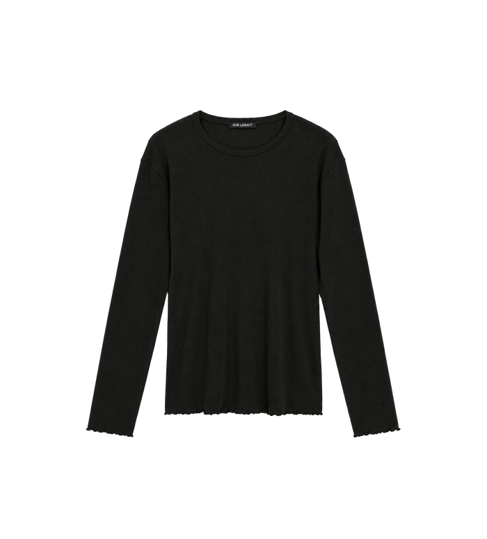 Elongated Longsleeve Ripple Rib Black