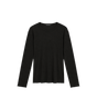 Elongated Longsleeve Ripple Rib Black