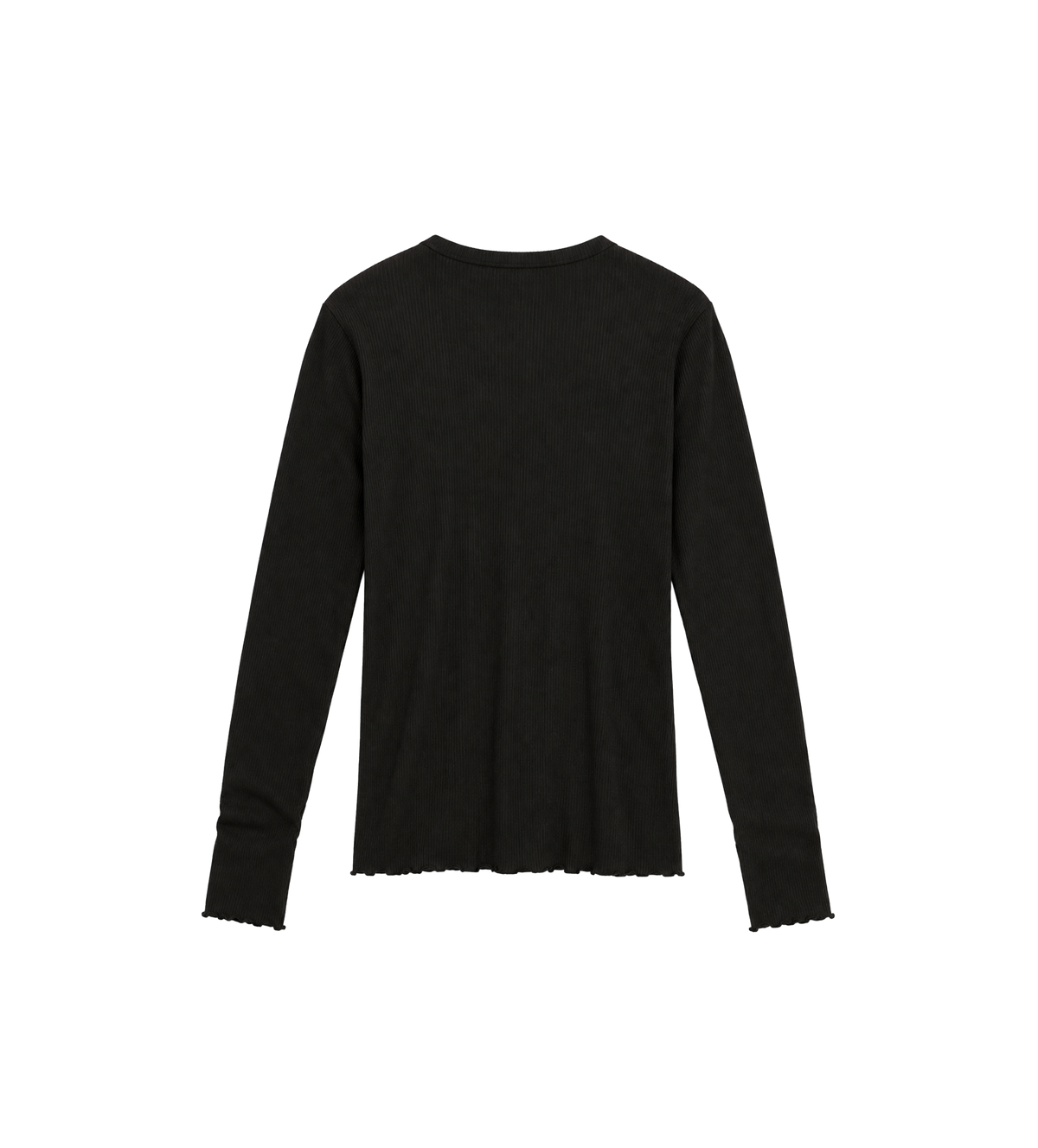 Elongated Longsleeve Ripple Rib Black