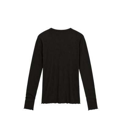 Elongated Longsleeve Ripple Rib Black
