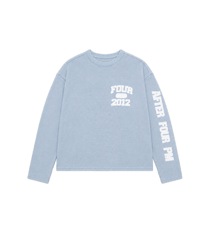After 4PM Waffle Longsleeve Washed Light Blue