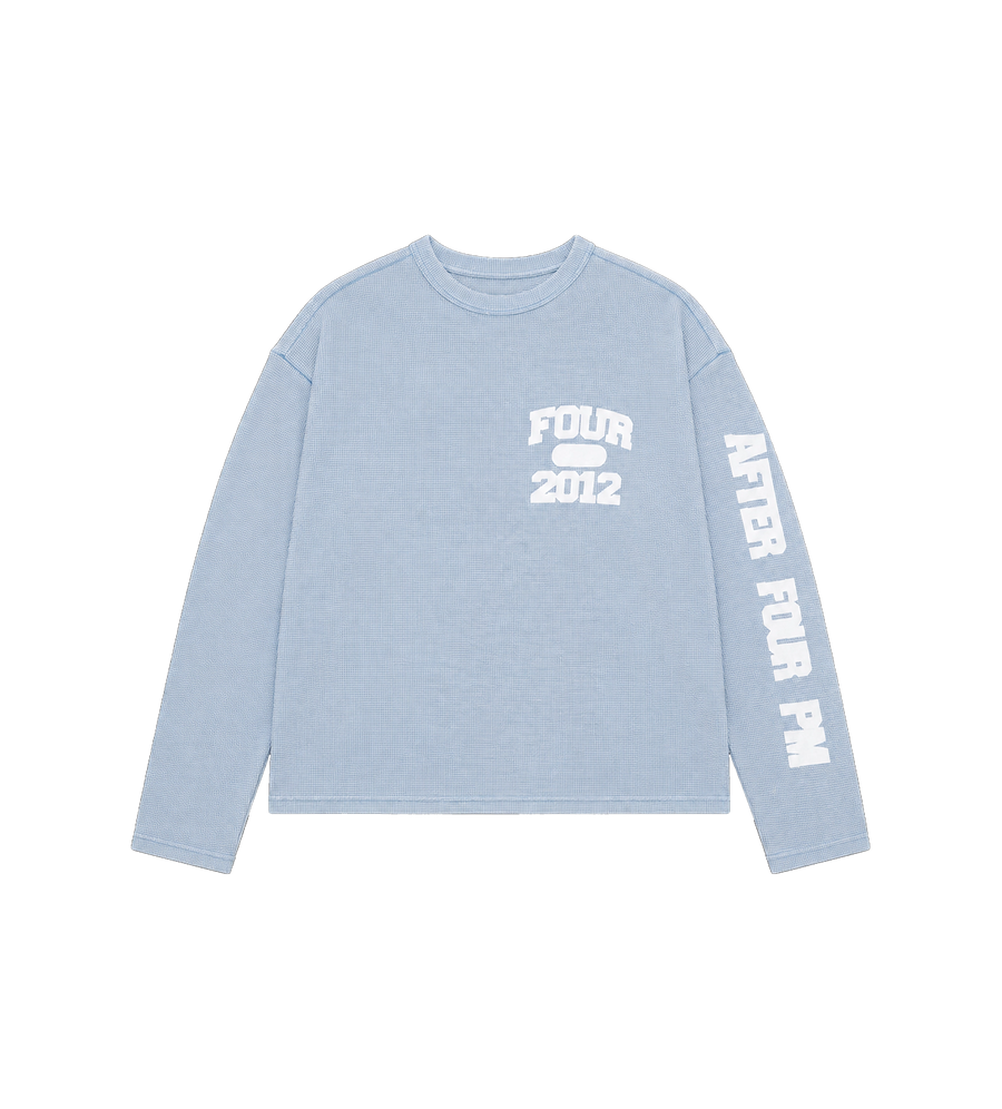 After 4PM Waffle Longsleeve Washed Light Blue