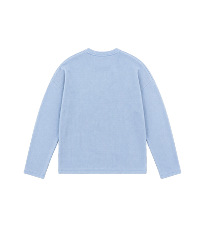 After 4PM Waffle Longsleeve Washed Light Blue