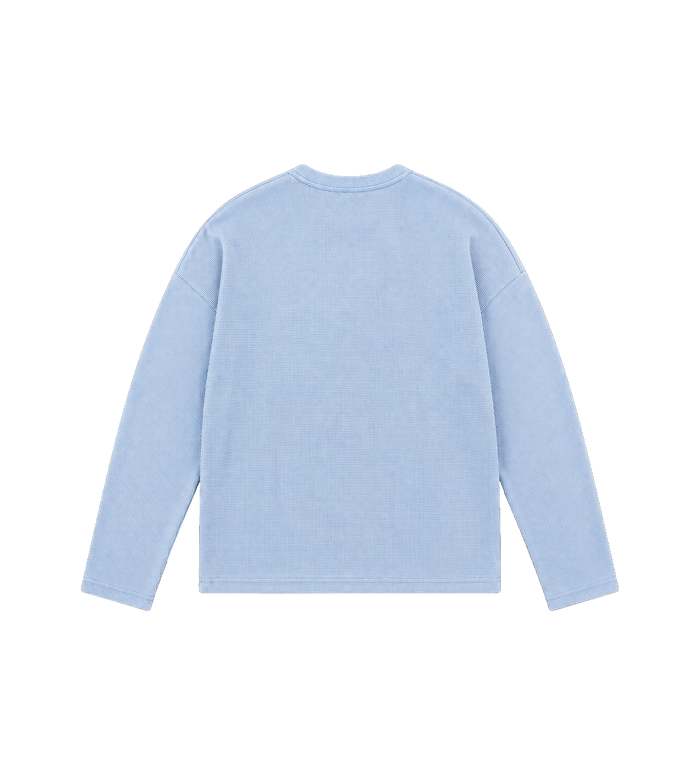 After 4PM Waffle Longsleeve Washed Light Blue