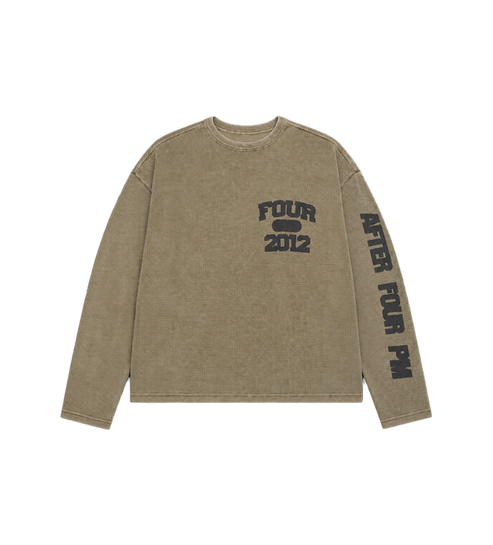 After 4PM Waffle Longsleeve Washed Olive