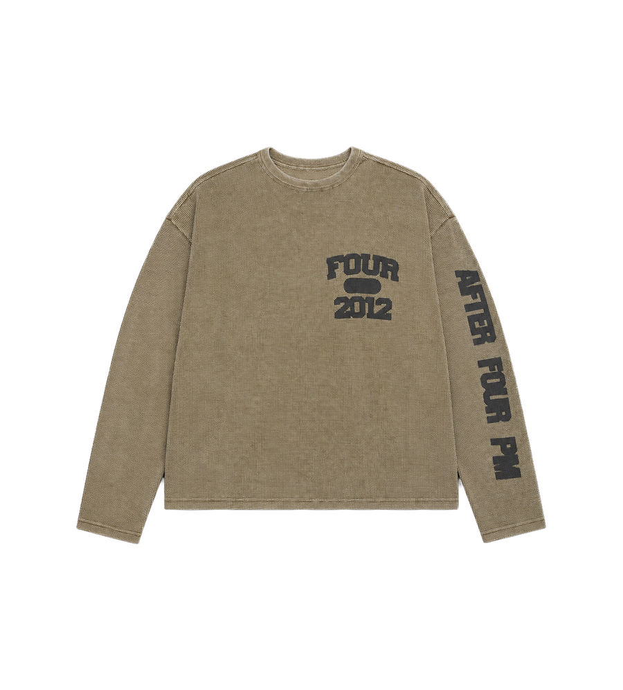 After 4PM Waffle Longsleeve Washed Olive