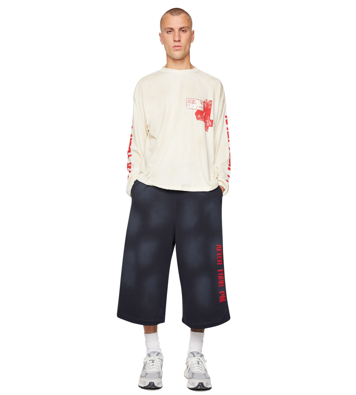 After 4PM Destroyed Boxy Longsleeve Washed Beige