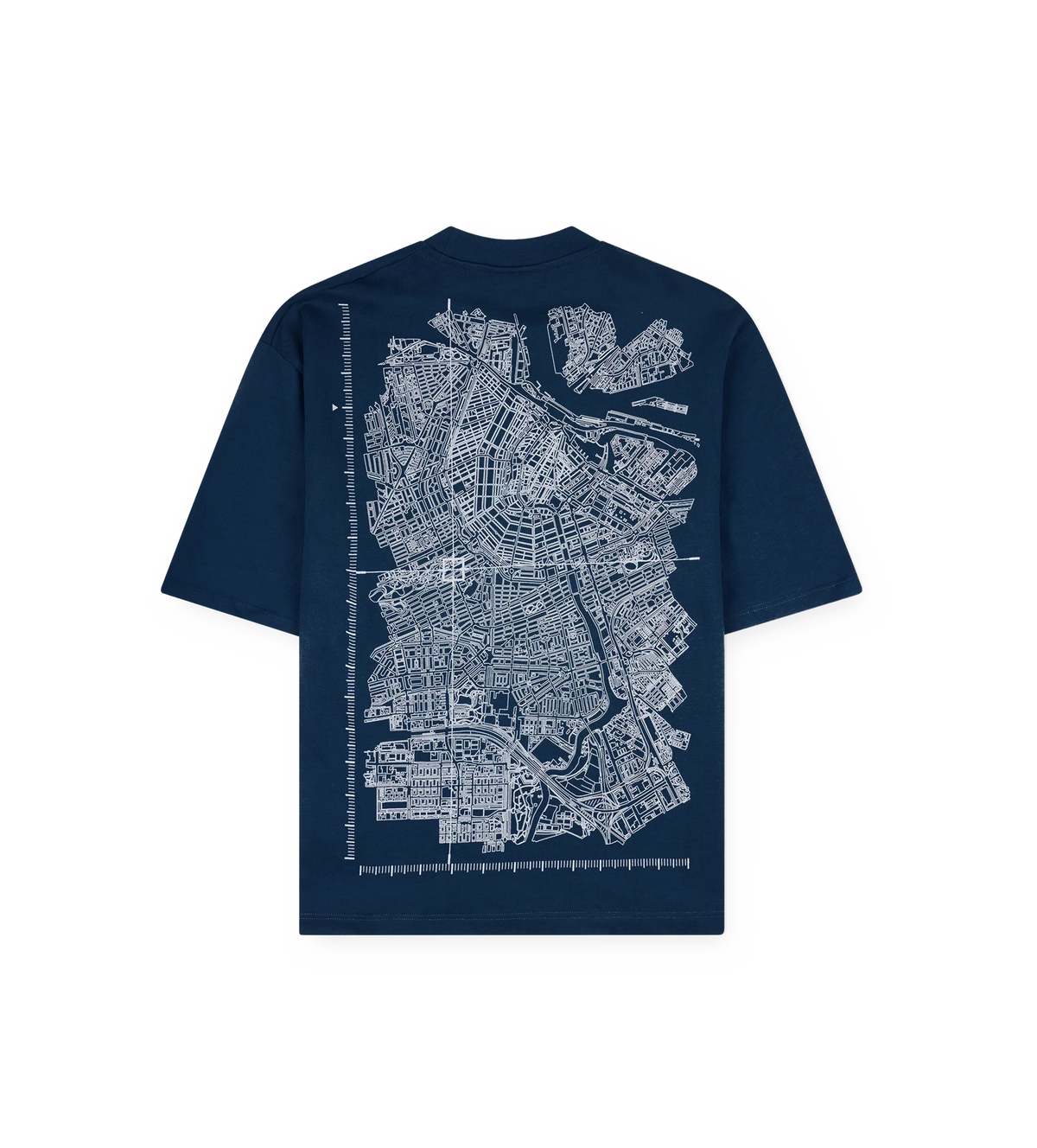Map Logo Boxy T-Shirt Marine Blauw