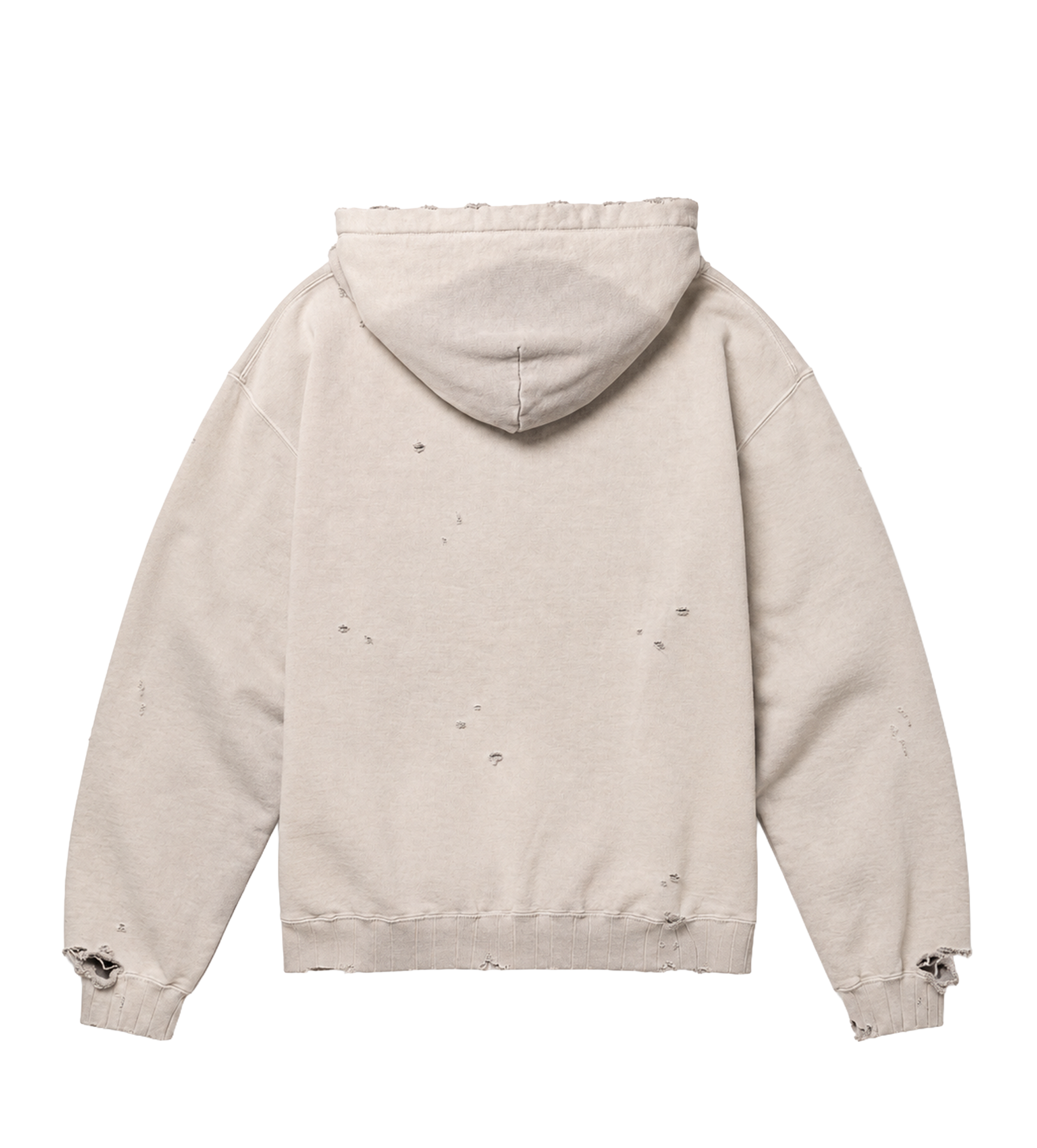 Maison Mihara Distressed Hoodie in Beige